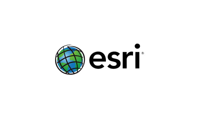 The logo for Esri, a geographic information systems company.