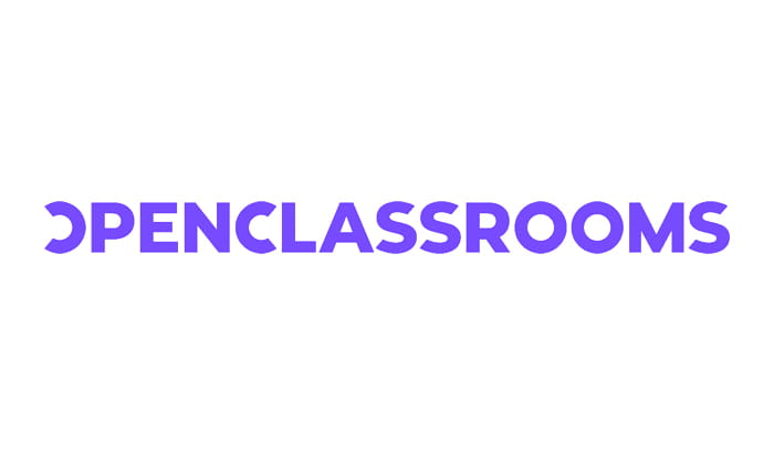 Open Classrooms logo in blue-violet lettering.