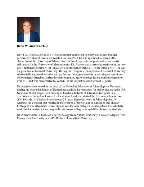 Preview of Chancellor Andrews Biographical Sketch. Click to download PDF.