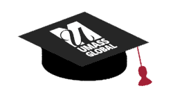 Animated UMass Global Mortar Board GIF
