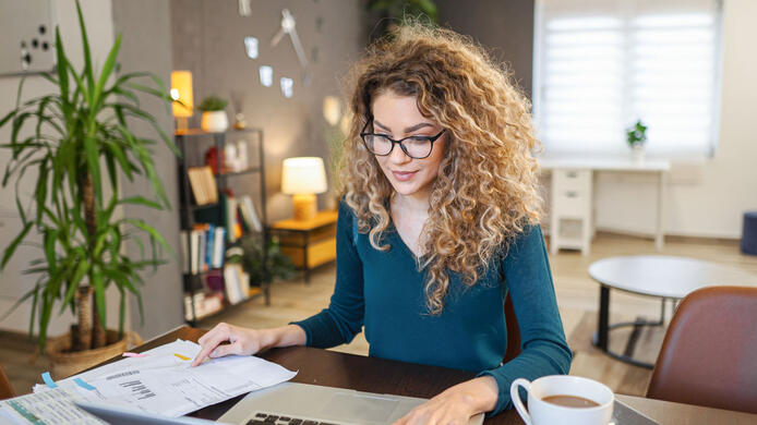 Online student in her home