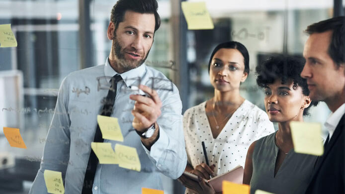 Manager in meeting