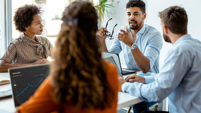 Team leader in a meeting