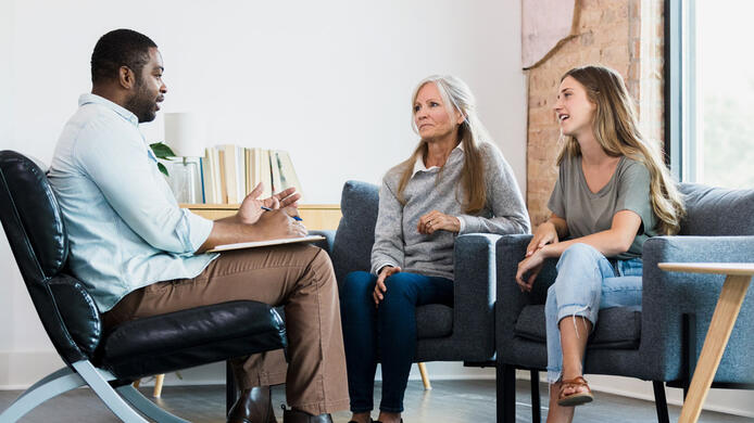 Counselor with two women