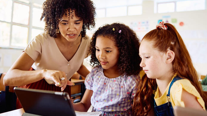 Teacher and students