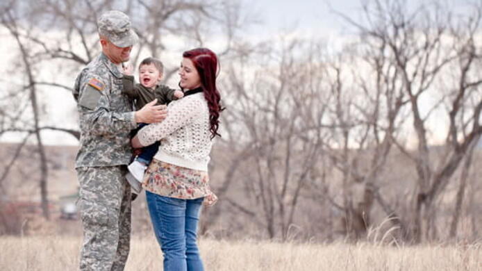 A serviceman and his family.