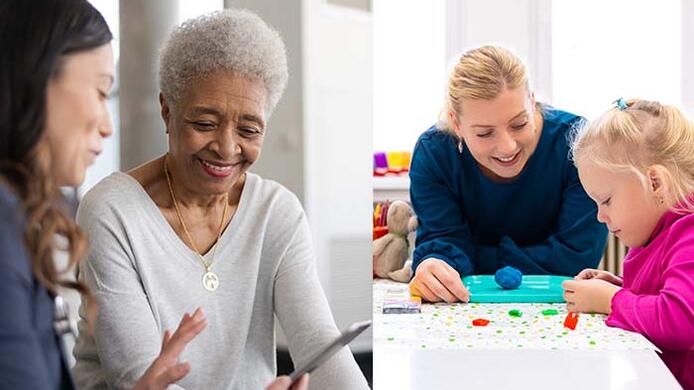What does a social worker do in helping professions?