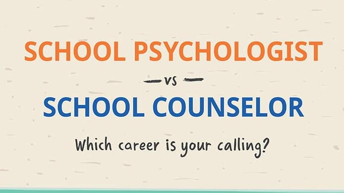 School psychologist vs school counselor infographic.