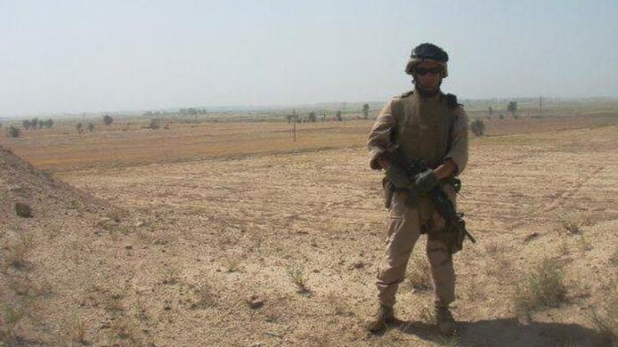 Brandman University alumnus Francisco Vazquez in uniform while serving in the Marines