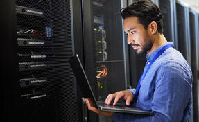 Programmer checking on server