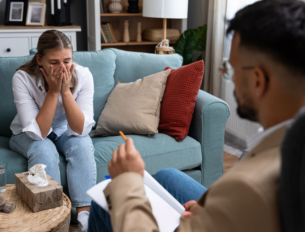 Counselor and patient
