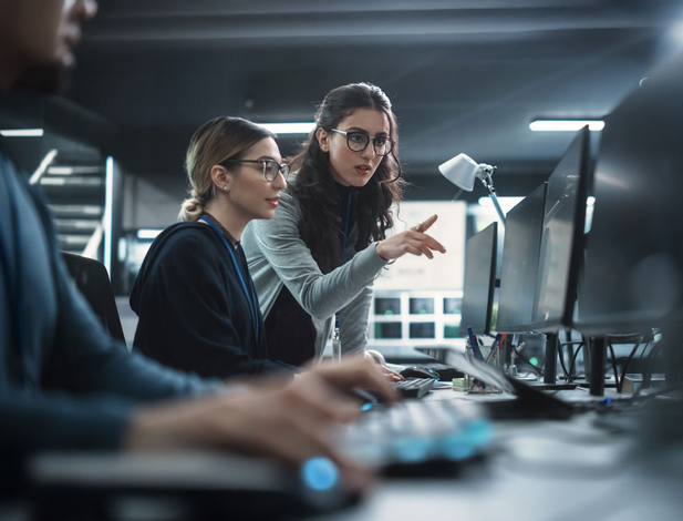 Cybersecurity team at work