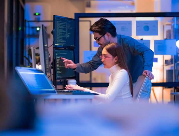 Cyber security team at work