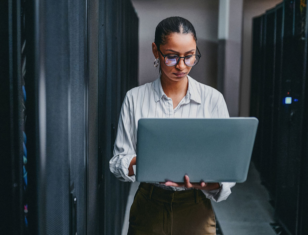 Network technician at work