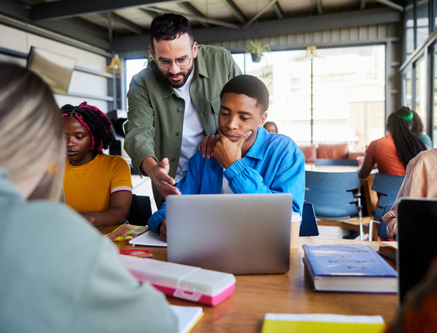 Teacher and students in class