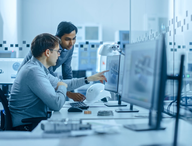 Technicians at the computer