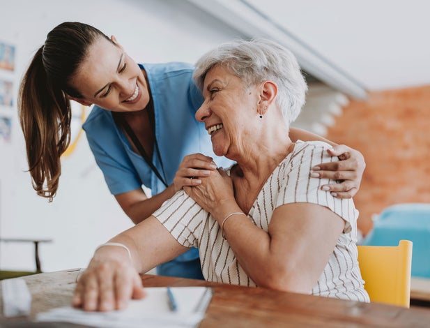 Caretaker with older person