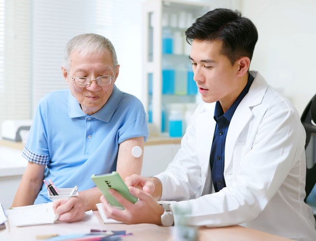 Nutritionist with patient