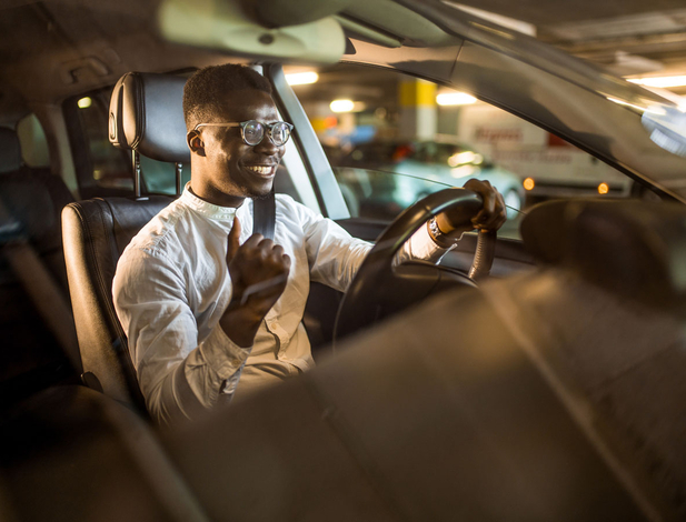 Young man driving