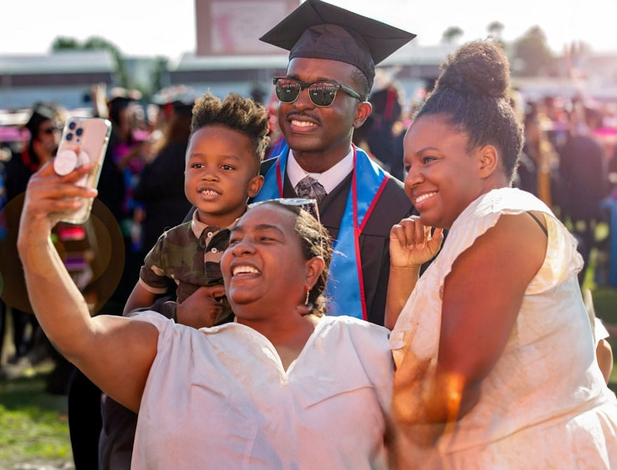 Family of graduate taking a selfie