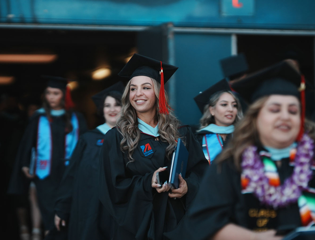 Graduates leaving the venue