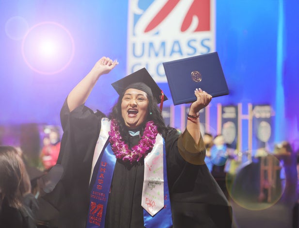 Graduate student cheering