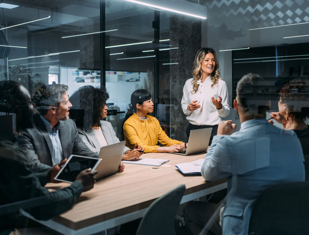 Woman leading a meeting