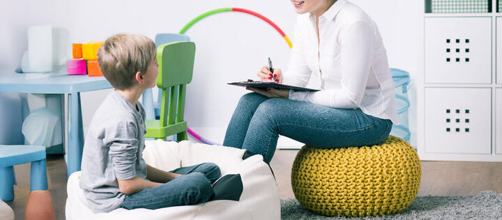 Counselor with child