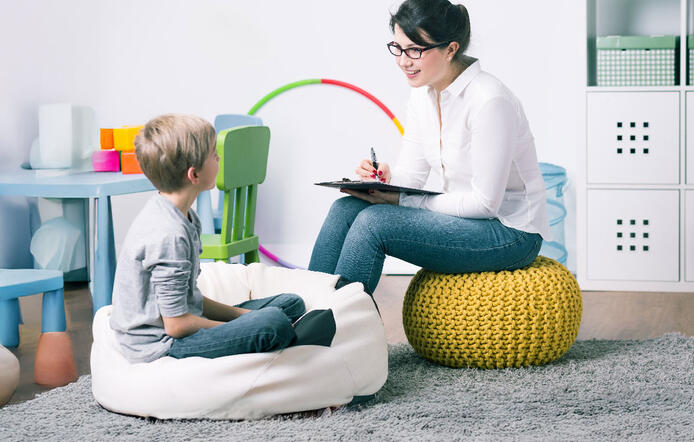 Counselor with child