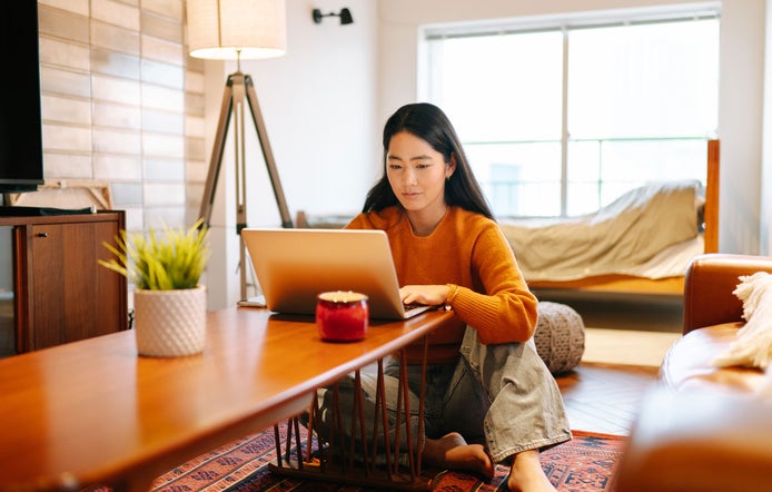 Online student at home