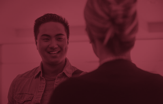 A business student smiling.