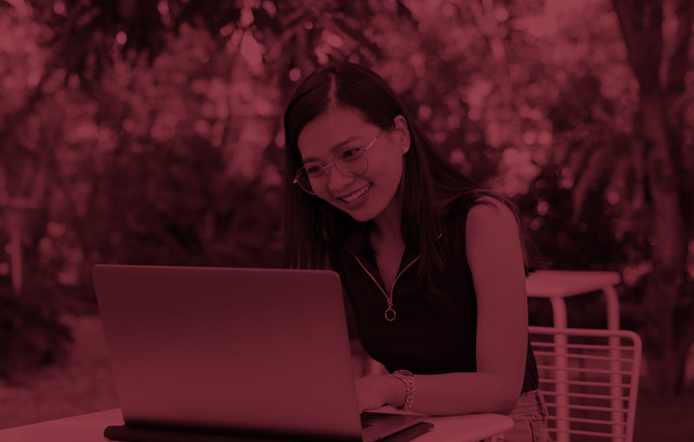 Student Studying Outside