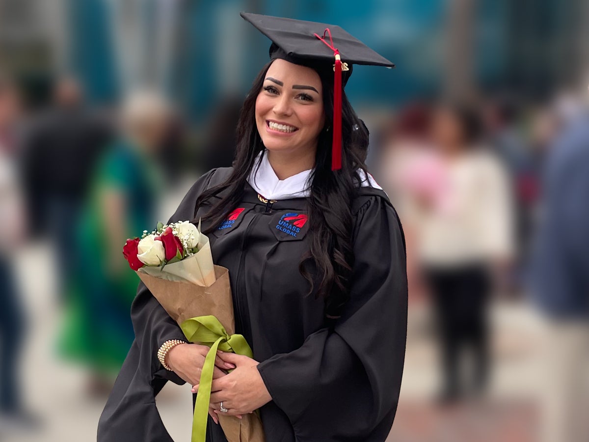 UMass Global student at commencement