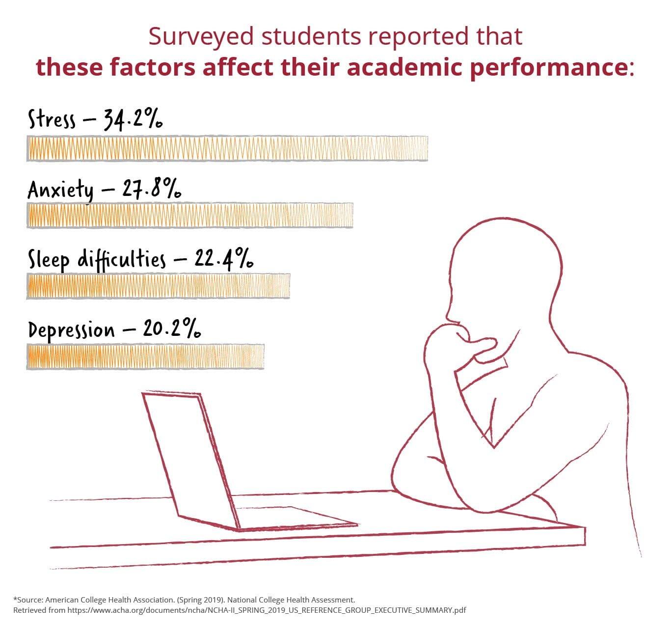 What stress factors impact students' academic performance?