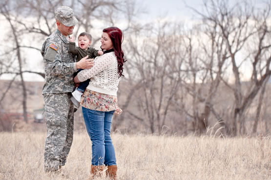 A serviceman and his family.