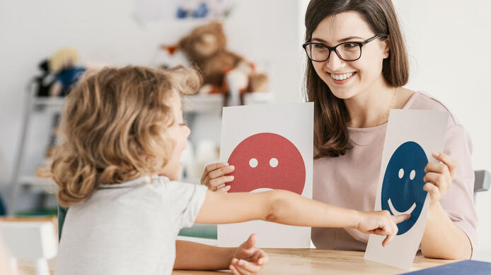 Teacher with child
