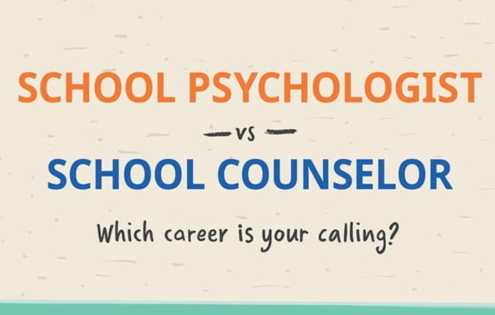 School psychologist vs school counselor infographic.